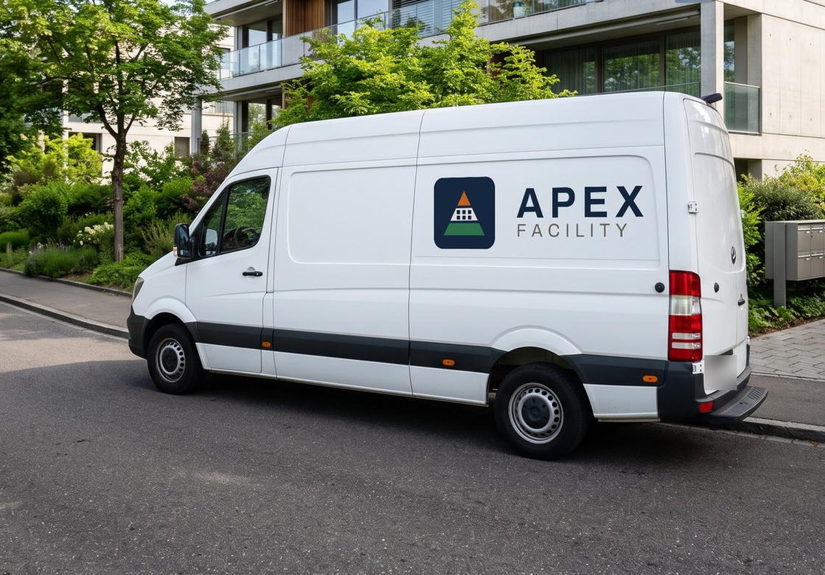 Véhicule Apex Facility devant un immeuble